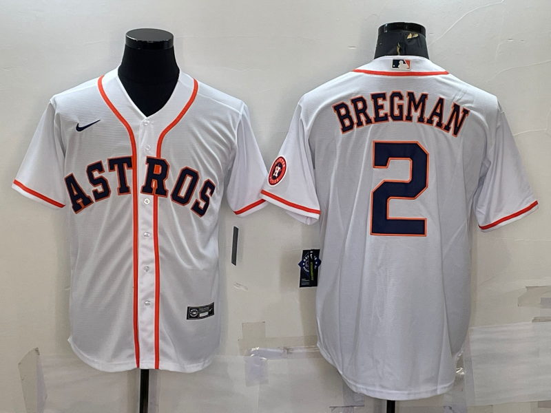 Men's Houston Astros #2 Alex Bregman White With Patch Cool Base Stitched Jersey Men's Houston Astros #2 Alex Bregman White With Patch Cool Base Stitched Jersey